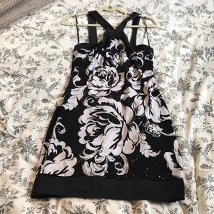 Black and White Caché Floral Dress